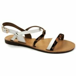 Cendriyon Sandales Blanc Chaussures Femme for Sandales et Nu-pieds Couleur Blanc