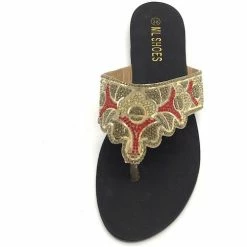 Cendriyon Tongs Doré Chaussures Femme for Tongs Couleur Doré -Cendriyon Soldes Boutique 15895340 500 C