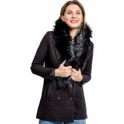 Cendriyon Manteaux Noir Vêtements Femme for Manteaux Couleur Noir