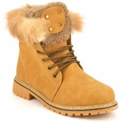 Cendriyon Bottines Caramel Chaussures Femme for Bottines / Boots Couleur Caramel