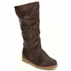 Cendriyon Bottes Marron Chaussures Femme for Bottes Couleur Marron -Cendriyon Soldes Boutique 5357867 500 C