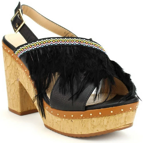 Cendriyon Sandales Noir Chaussures Femme for Sandales et Nu-pieds Couleur Noir 5 Cendriyon Sandales Noir Chaussures Femme for Sandales et Nu-pieds Couleur Noir – Image 3