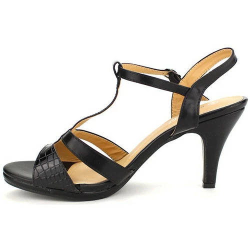 Cendriyon Sandales Noir Chaussures Femme for Sandales et Nu-pieds Couleur Noir 4 Cendriyon Sandales Noir Chaussures Femme for Sandales et Nu-pieds Couleur Noir – Image 2