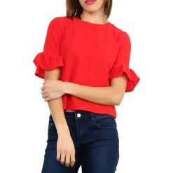 Cendriyon Tops Rouge Vêtements Femme for Tops / Blouses Couleur Rouge