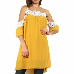 Cendriyon Tuniques Jaune Vêtements Femme for Tops / Blouses Couleur Jaune