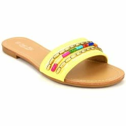 Cendriyon Sandales Jaune Chaussures Femme for Sandales et Nu-pieds Couleur Jaune
