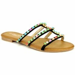 Cendriyon Sandales Noir Chaussures Femme for Sandales et Nu-pieds Couleur Noir