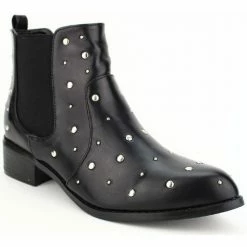 Cendriyon Bottines Noir Chaussures Femme for Bottines / Boots Couleur Noir -Cendriyon Soldes Boutique 6676972 500 C