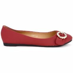 Cendriyon Ballerines Rouge Chaussures Femme for Ballerines / Babies Couleur Rouge