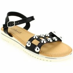 Cendriyon Sandales Noir Chaussures Femme for Sandales et Nu-pieds Couleur Noir -Cendriyon Soldes Boutique 7764717 500 B