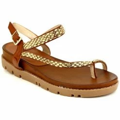 Cendriyon Tongs Caramel Chaussures Femme for Tongs Couleur Caramel