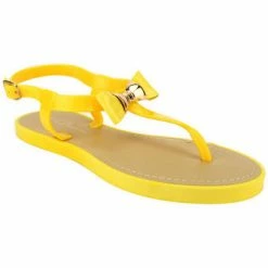 Cendriyon Tongs Jaune Chaussures Femme for Tongs Couleur Jaune