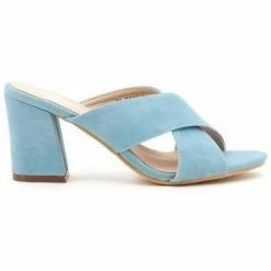 Cendriyon Sandales Bleu Chaussures Femme for Sandales et Nu-pieds Couleur Bleu
