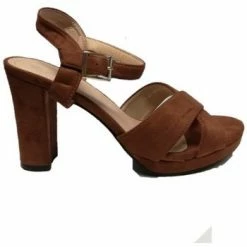 Cendriyon Sandales Marron Chaussures Femme for Sandales et Nu-pieds Couleur Marron