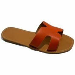 Cendriyon Sandales Orange Chaussures Femme for Sandales et Nu-pieds Couleur Orange